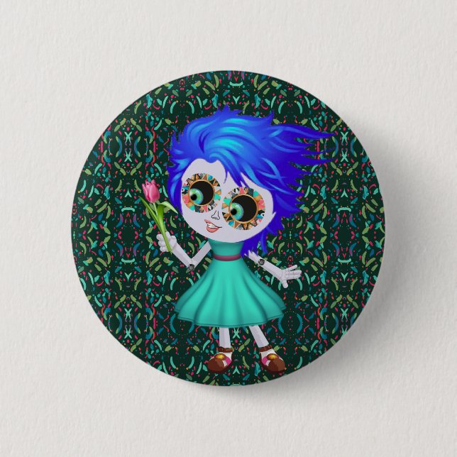 Skrämmande Blommar Knapp (Framsida)