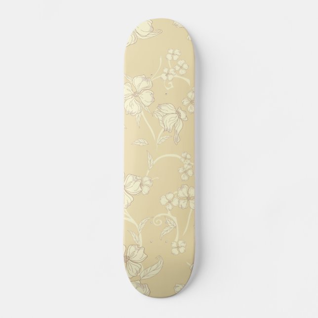 Skrämmande blommigt mönster 8 mini skateboard bräda 18,5 cm (Framsida)