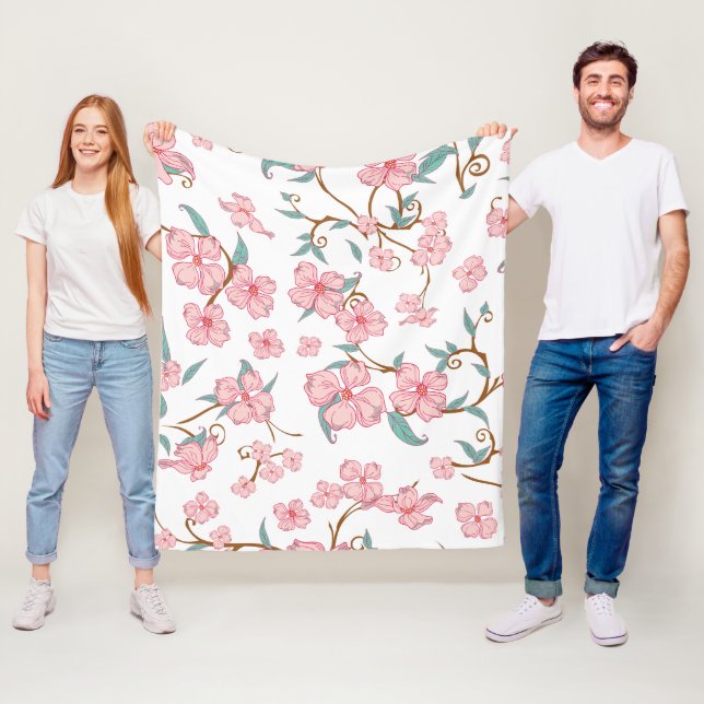 Skrämmande blommönster 4 fleecefilt (På plats)