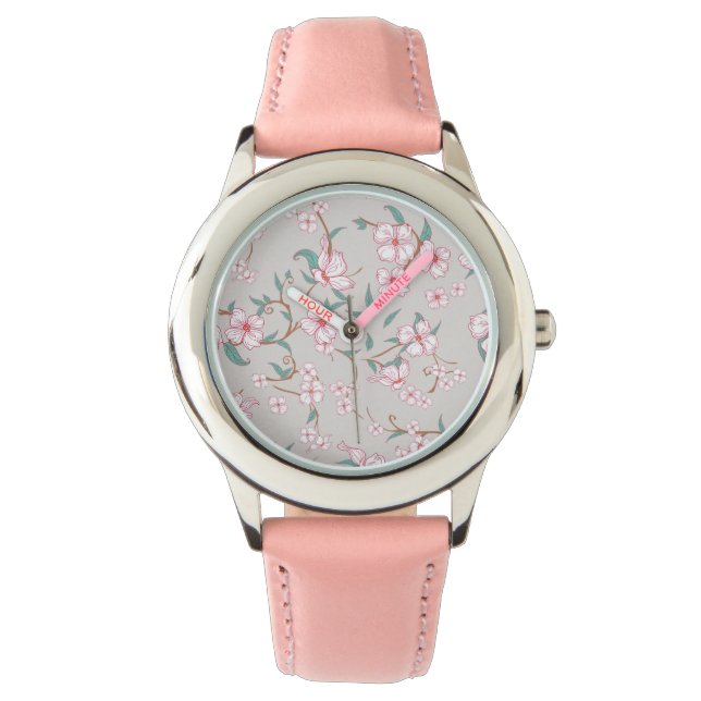 Skrämmande blommönster armbandsur (Framsida)