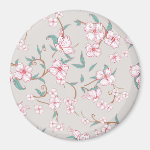 Skrämmande blommönster magnet