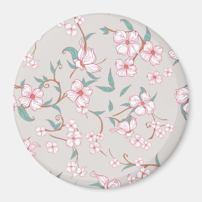 Skrämmande blommönster magnet (Framsidan)