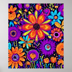 Skrämmande blomsterkonst poster