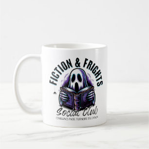 Skrämmande bok social klubb kaffemugg
