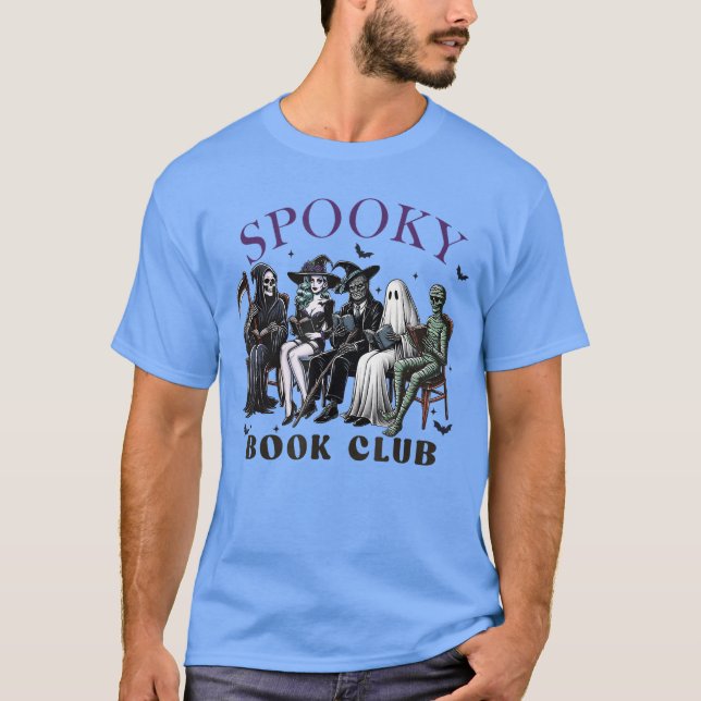 Skrämmande bokklubb Halloween-festkostym T Shirt (Framsida)