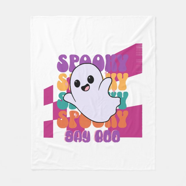 Skrämmande Boo Fleecefilt (Framsidan)