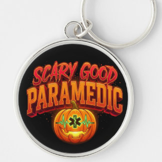 Skrämmande bra ambulanssjuksköterska Halloween-pum Rund Silverfärgad Nyckelring