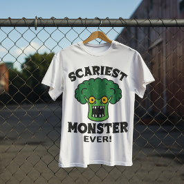 Skrämmande broccoli monster Rolig Halloween-design T Shirt