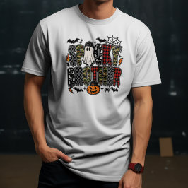 Skrämmande bror Halloween | Kamouflage Randig Blan T Shirt