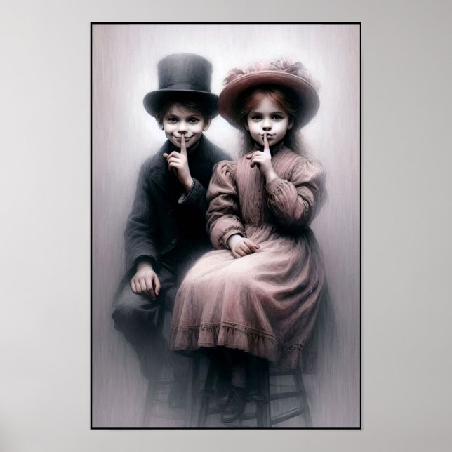 Skrämmande Bror och Systerd från den Viktorianska  Poster (Framsidan)