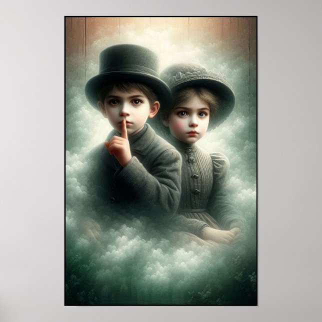 Skrämmande Bror och Systervägg från Victorianeran Poster (Framsidan)