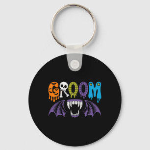 Skrämmande brud och brudgum Halloween bröllop kärl Nyckelring