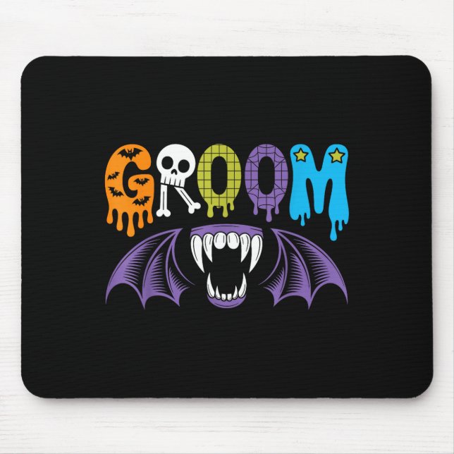 Skrämmande brud och brudgum Halloween bröllopskärl Musmatta (Framsidan)