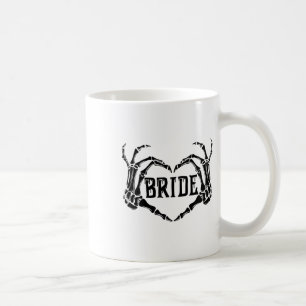 Skrämmande brud skelett händer förlovning bröllop kaffemugg