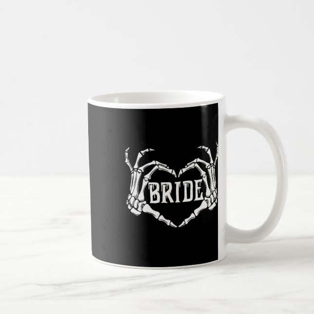 Skrämmande brud skelett händer Halloween förlovnin Kaffemugg (Höger)