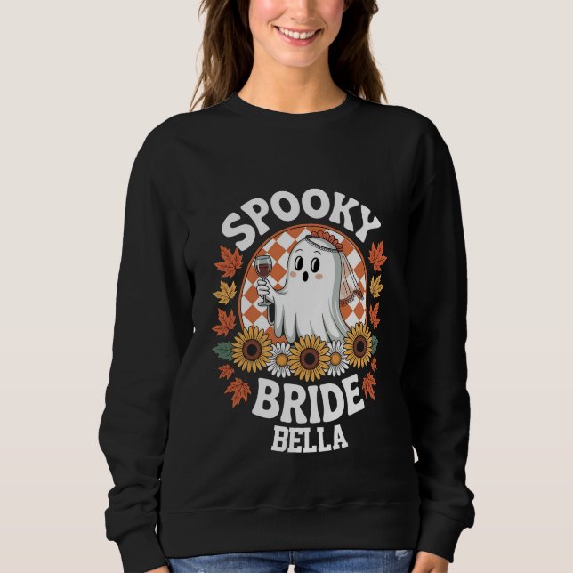 Skrämmande brud spöke Halloween personlig  T Shirt (Framsida)