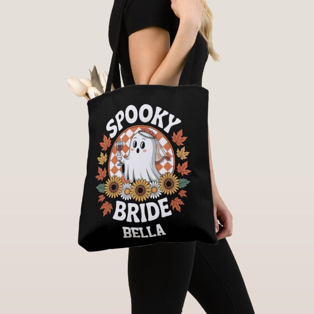 Skrämmande brud spöke Halloween personlig  Tygkasse (Närbild)
