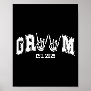 Skrämmande brudgumme brud 2025 gotisk Halloween-pa Poster