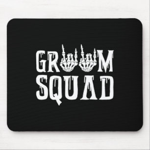 Skrämmande Brudgumssquad Gothisk Bröllop Halloween Musmatta