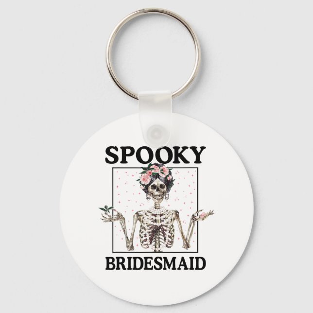 Skrämmande brudtjänst Brud Skelett Halloween Sängk Nyckelring (Framsida)