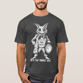 Skrämmande Cheshire-katt i Wonderland gotisk fanta T Shirt