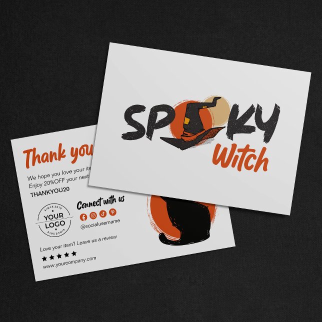 Skrämmande & Chic Svart Katt Halloween Tackkort Tack Kort (Skapare uppladdad)