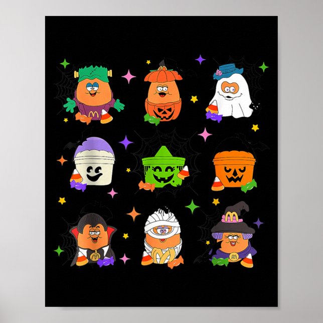 Skrämmande Chicken Nuggets Måltids Bucket Hallowee Poster (Framsidan)