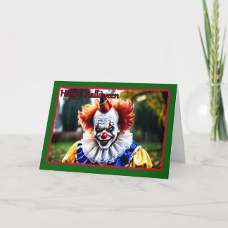 Skrämmande Clown Halloween-kort Helgkort