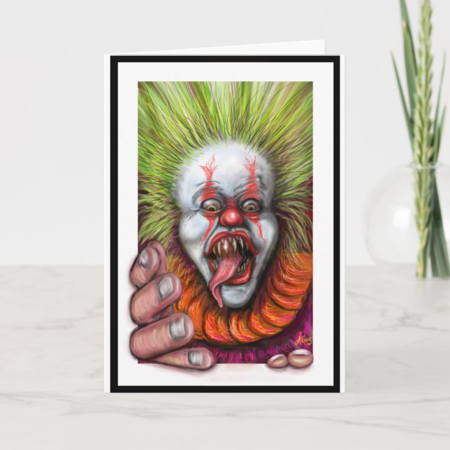 skrämmande clown kort (Framsida)