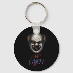 Skrämmande clown otrolig Halloween-tröja Ha godis Nyckelring