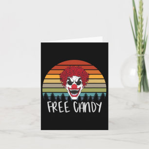 Skrämmande Clown Vintage Retro Skräck Sl Horror Ha Kort