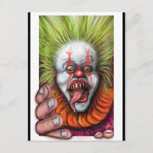 skrämmande clown vykort