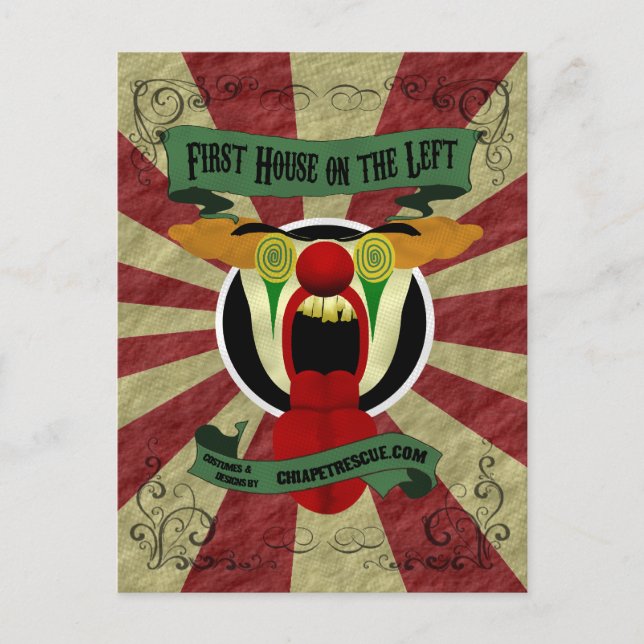 Skrämmande Clown Vykort (Framsida)