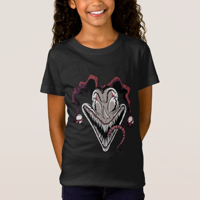 Skrämmande clownansikte Halloween-design T Shirt (Framsida)