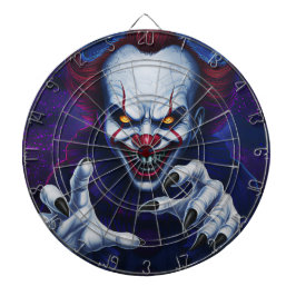 Skrämmande clownpilkastningstavla darttavla
