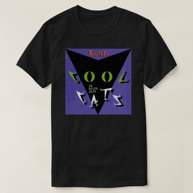Skrämmande Coola för katter, Coola Cats Lila Grönt T Shirt (Design framsida)