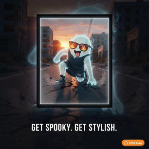 Skrämmande Coola Spöken Roligt & Sött Halloween Poster