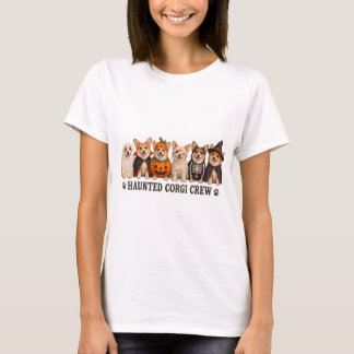 Skrämmande Corgi Hundar i Halloween Kostymer T Shirt