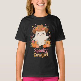 Skrämmande cowgirlghost rosa blå pumpa cowboy kons t shirt