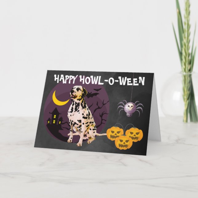 Skrämmande dalmatiner Halloween Kort (Framsida)