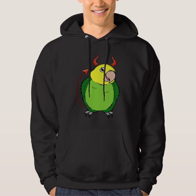 Skrämmande Devil Kostym Papegoja I Dubbel Gulhuvad Hoodie (Framsida)