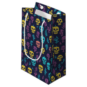 Skrämmande Dia De Los Muertos Färgglatt Skalle Mön