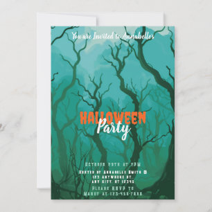 Skrämmande dimmig skog Halloween-fest Inbjudningar