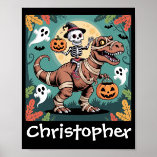 Skrämmande Dino Ryttare – Skelett på Mumi T-Rex Poster
