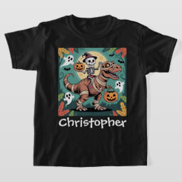Skrämmande Dino Ryttare – Skelett på Mumi T-Rex T Shirt