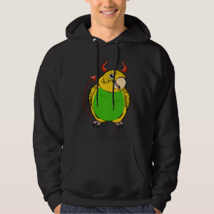 Skrämmande Djävulsk Kostym Papegoja I Gul Undulat Hoodie