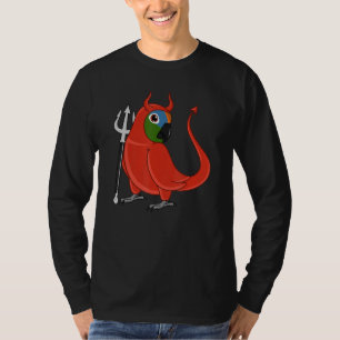 Skrämmande Djävulsk Kostym Papegoja I Peach-fronta T Shirt