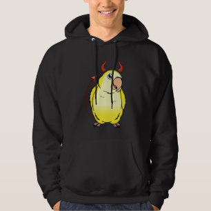 Skrämmande Djävulskostym Papegoja I Gul Lutino Mun Hoodie