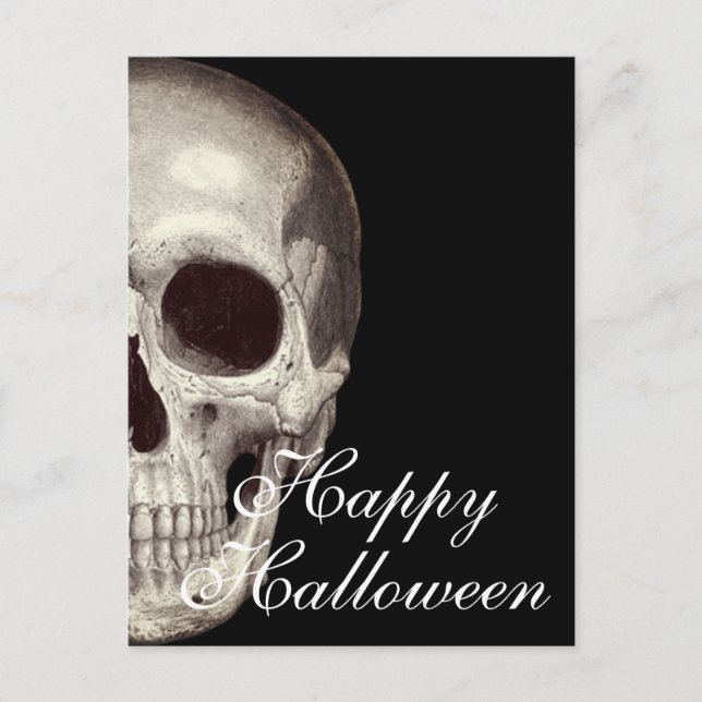 Skrämmande Död Kalle Glad Halloween Postkort Vykort (Framsida)