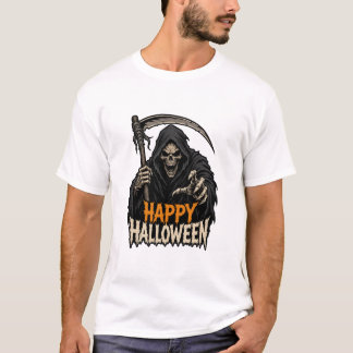 Skrämmande Döden Glad Halloween Skräck Skräck Graf T Shirt